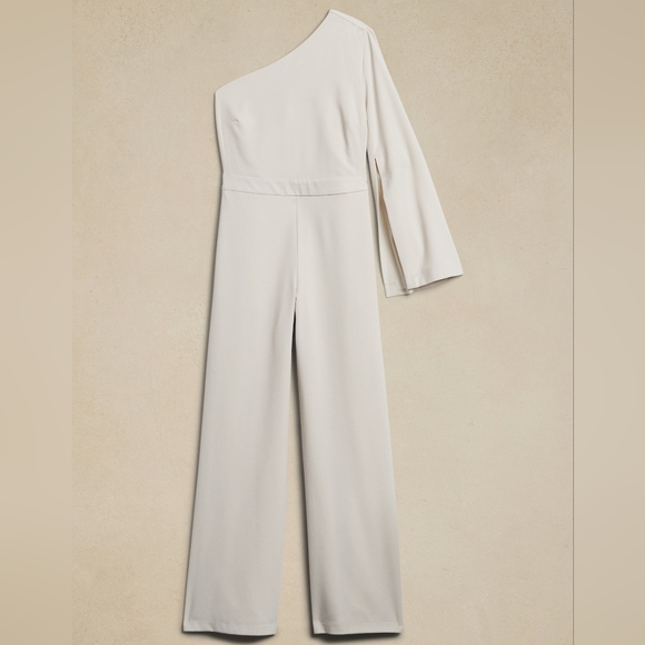 NWT BANANA REPUBLIC | Crepe One-Shoulder Jumpsuit - Picture 3 of 7